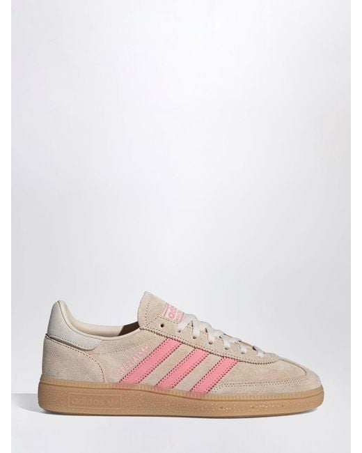 Adidas Originals Pink Handball Spezial Leather And Suede Trainers With 3-Stripes