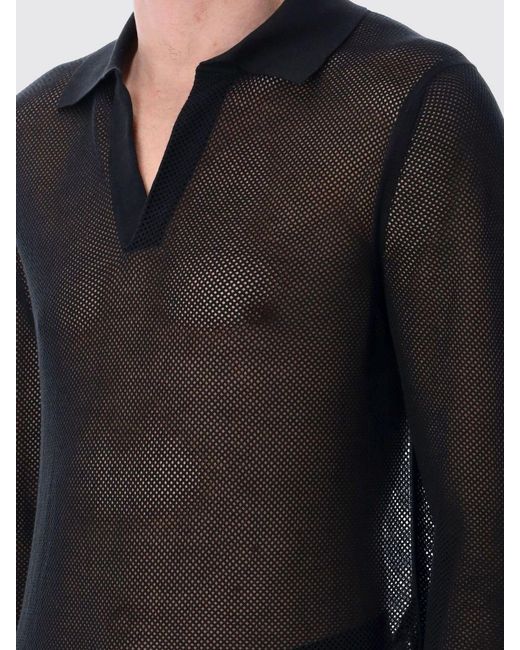 Tom Ford Black Knit Polo Shirt for men