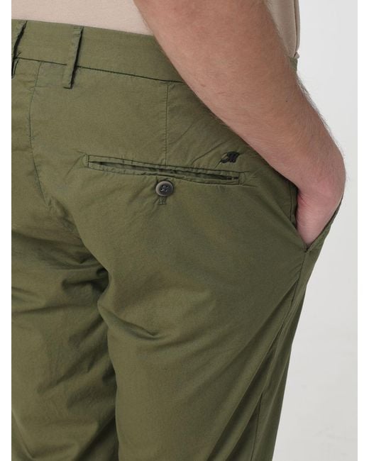 Mason's Green Stretch Cotton Chino Trousers for men