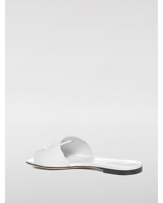 Dolce & Gabbana White Flat Sandals