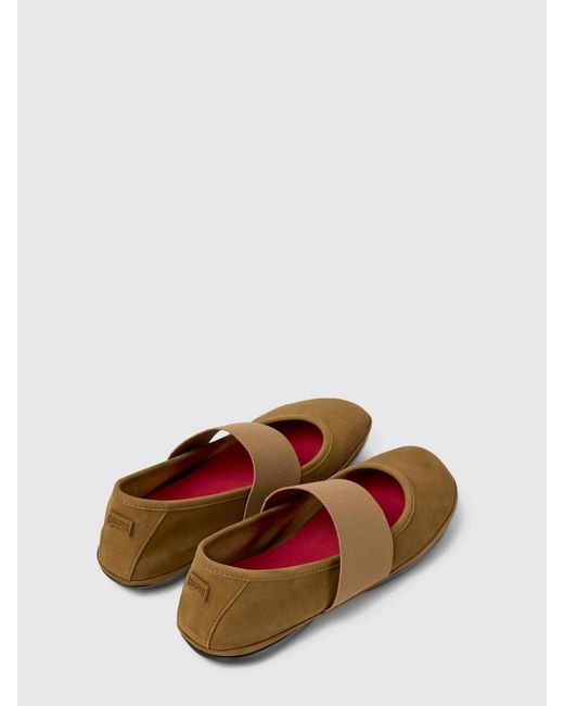 Camper White Right Nina Suede Ballerina Flats