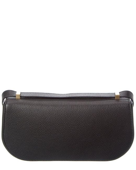 Ferragamo Black Gancini Double Leather Shoulder Bag