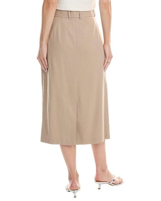 Lafayette 148 New York Natural Belted Midi Skirt