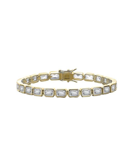 Rachel Glauber White 14K Plated Cz Tennis Bracelet