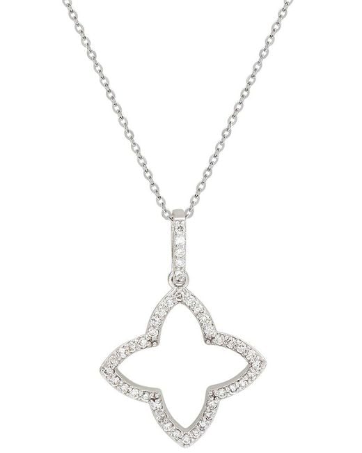 Suzy Levian Metallic 14K 0.30 Ct. Tw. Diamond Clover Necklace