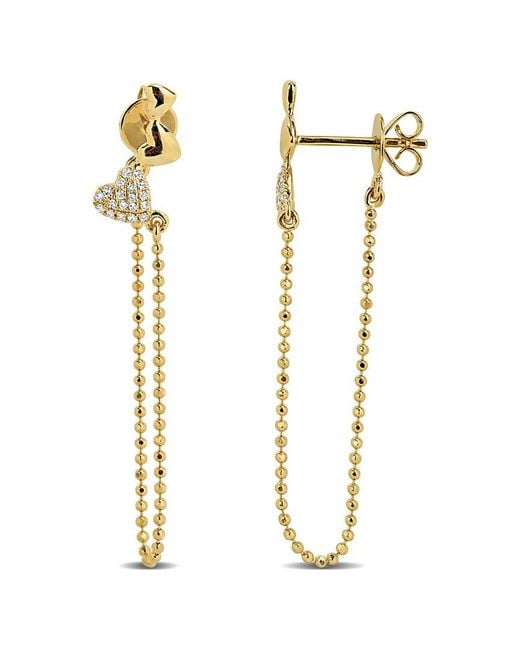 Rina Limor Metallic 14k 0.08 Ct. Tw. Diamond Drop Earrings