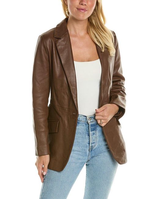 Walter Baker Brown Mia Leather Blazer