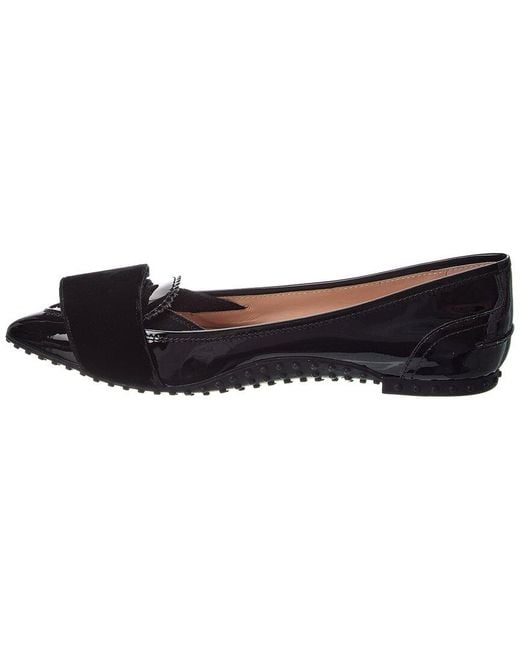 Tod's Blue Gommini Patent Flat