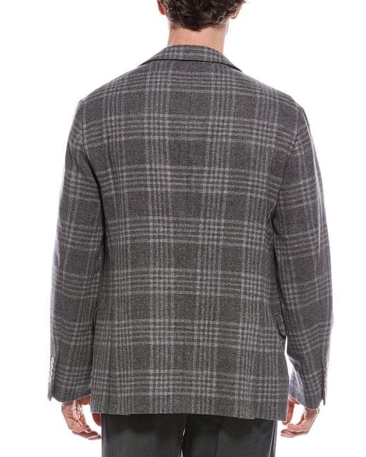 Brunello Cucinelli Gray Wool & Silk-blend Jacket for men