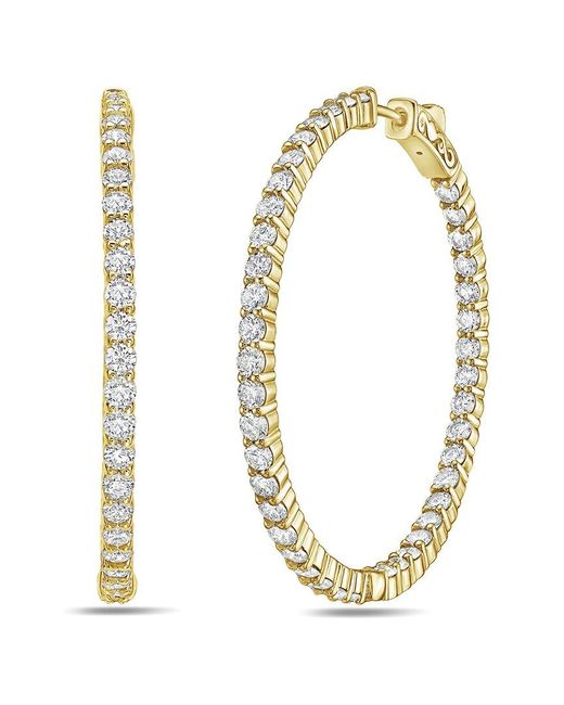 Diana M White 14K 3.70 Ct. Tw. Diamond Hoop Earrings