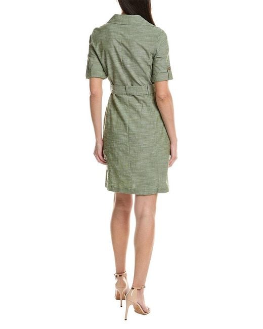 Sharagano Green Short Sleeve Shirtdress