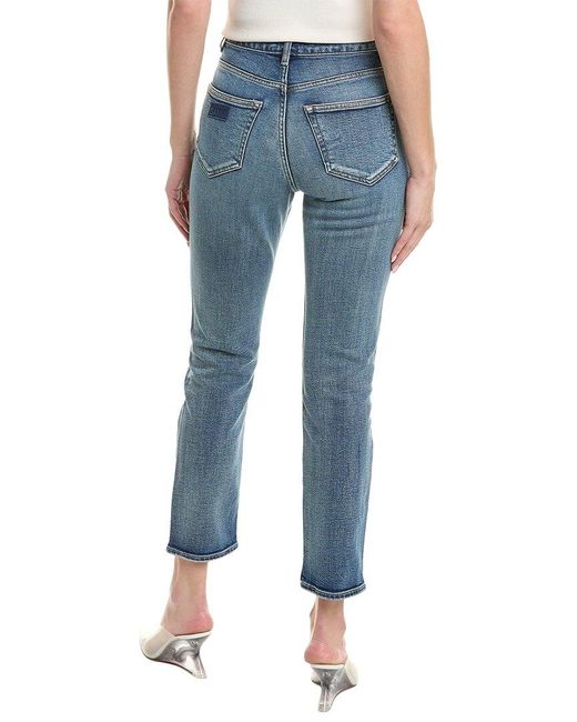 Ganni Cutye Mid Blue Vintage Super High Rise Slim Crop Jean