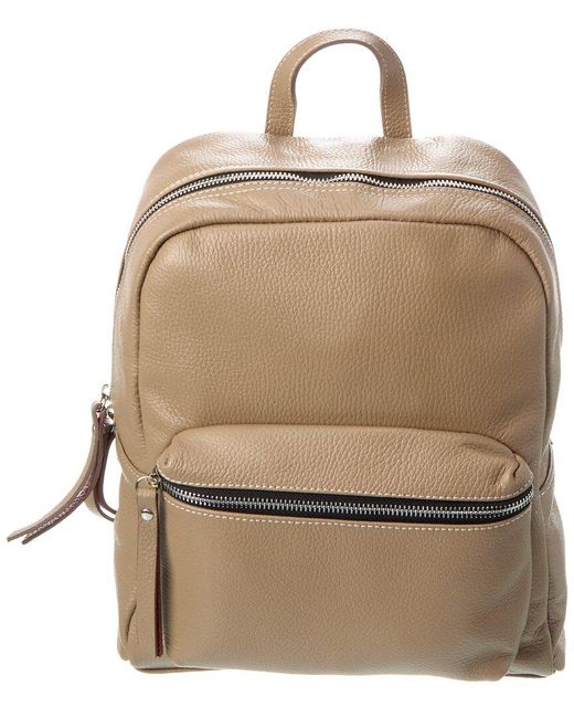 Italian Leather Natural Backpack