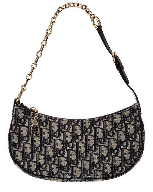 Dior Black Oblique Canvas Shoulder Bag