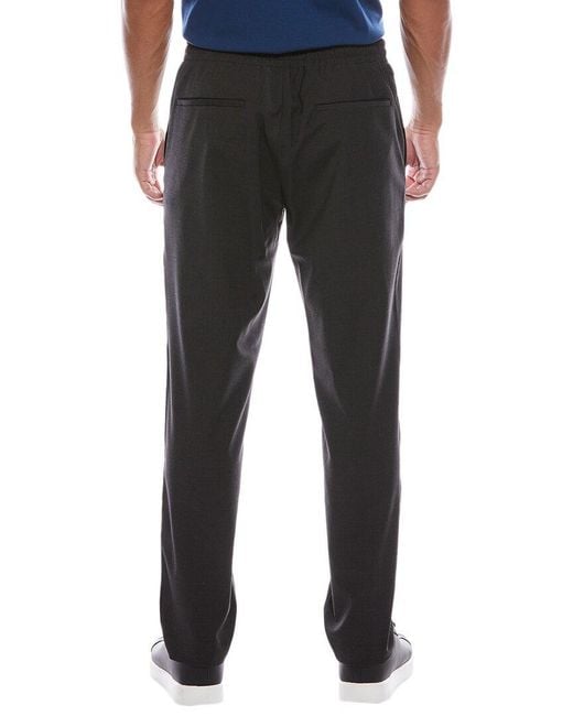 Theory Black Curtis Drawstring Wool-Blend Pant for men