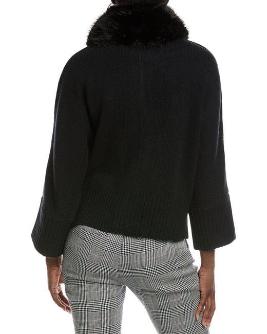 Forte Black Collared Wool & Cashmere-Blend Cardigan