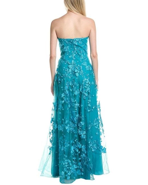 Rene Ruiz Blue Off-the-shoulder Gown