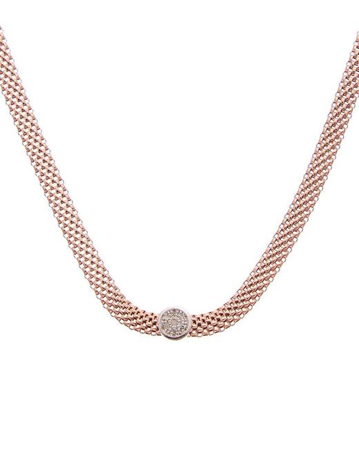 Meshmerise White 18k Gold Vermeil 0.06 Ct. Tw. Diamond Mesh Choker Necklace
