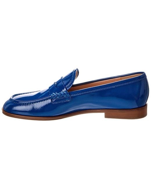 Gianvito Rossi Blue Patent Loafer