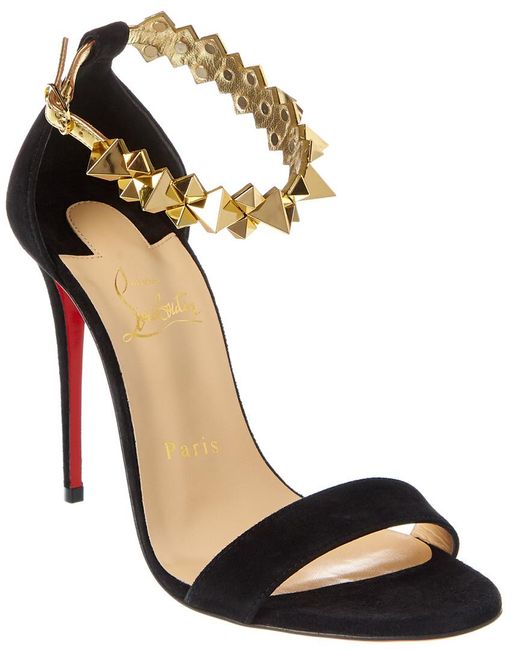 Christian Louboutin Black Planetava 100 Suede Sandal