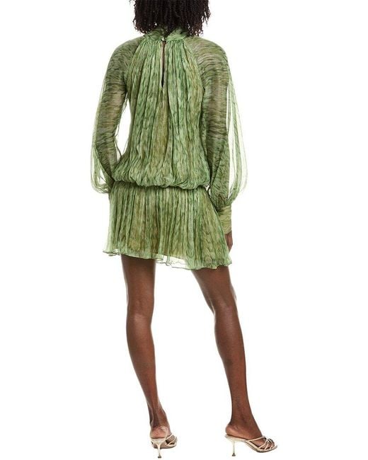 Alexis Green Hailey Silk-Blend Mini Dress