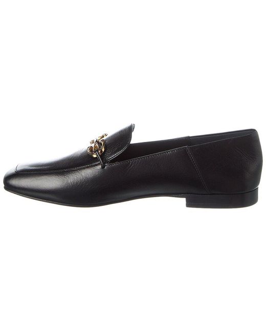 Ferragamo Black Gancini Ornament Leather Loafer