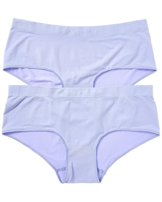 Calvin Klein Blue 2Pk Bonded Flex Boyshort