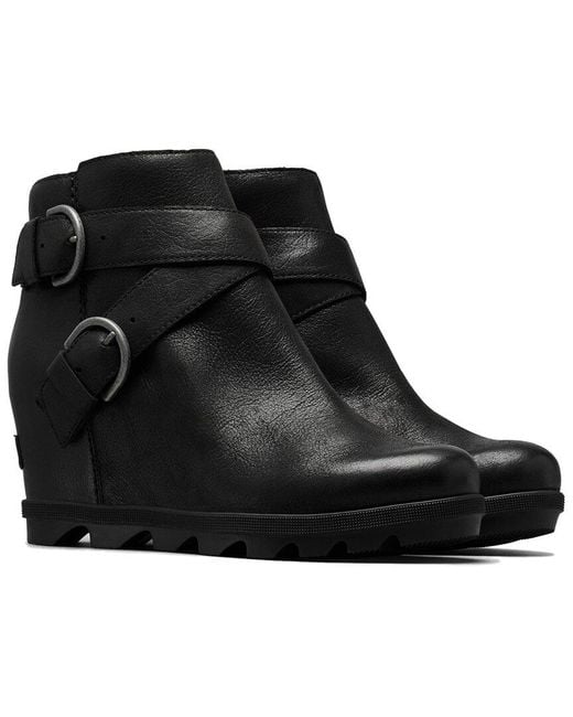 sorel boots wedge black