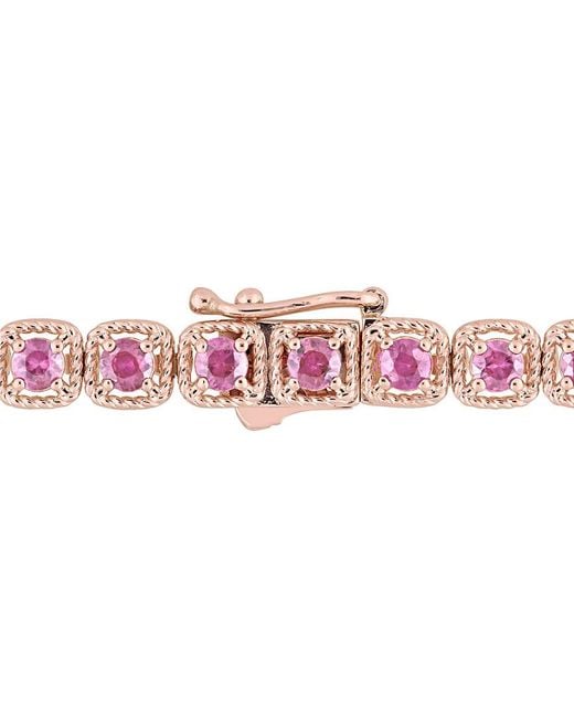 Diamond Select Cuts Pink 14K Rose 3.70 Ct. Tw. Sapphire Bracelet