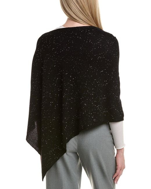 Sofiacashmere Black Sofiacashmere Reverse Jersey Sequin Wool & Cashmere-Blend Poncho