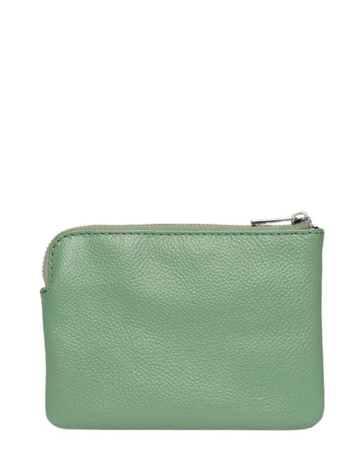 Zadig & Voltaire Green Mini Uma Wings Grained Leather Pouch