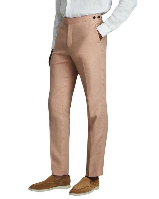 Reiss Natural Kin Linen Slim Mixer Pant for men