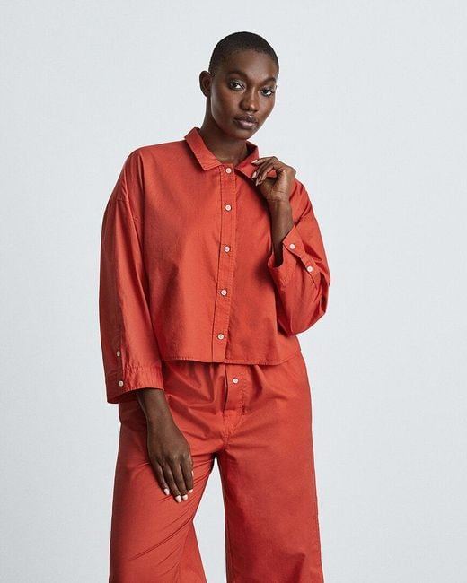 Everlane Red The Woven P.j. Top