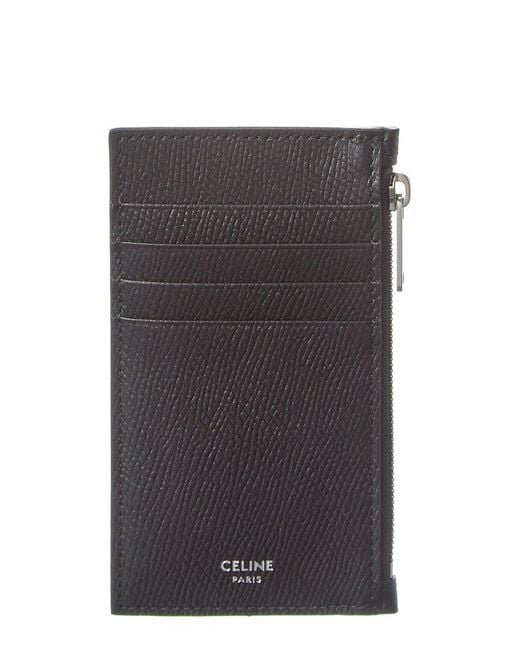 Céline Gray Zipped Compact Leather Card Holder