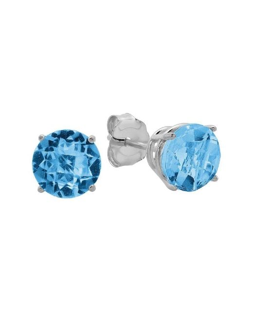 MaxColor 10k 1.40 Ct. Tw. Londen Blue Topaz Studs