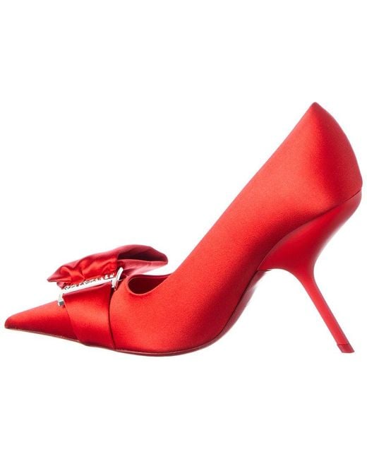 Ferragamo Red Satin 100 Pump