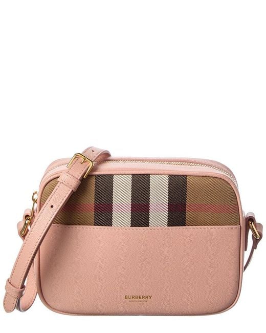 Burberry Brown Small Check Canvas & Leather Camera Bag