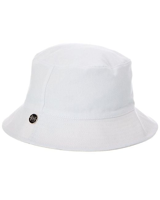 Bruno Magli White Reversible Bucket Hat