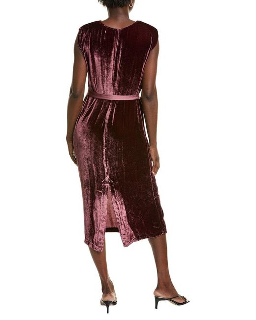 Velvet By Graham & Spencer Brown Kandace Silk-blend Dress