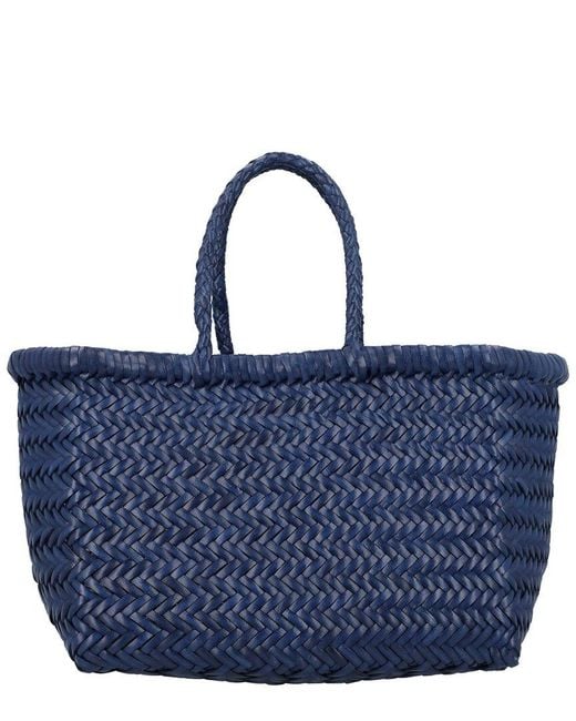 Dragon Diffusion Blue Triple Jump Small Leather Tote