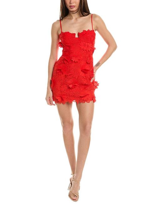 Bardot Red Brias Lace Mini Dress