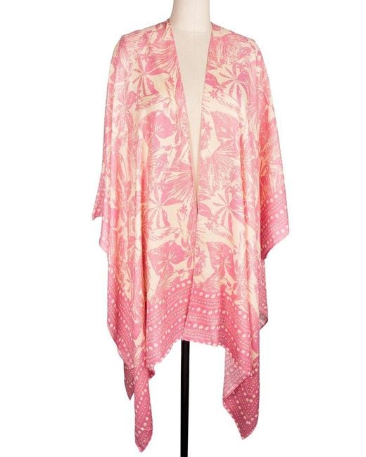 Saachi Pink Woodblock Kimono