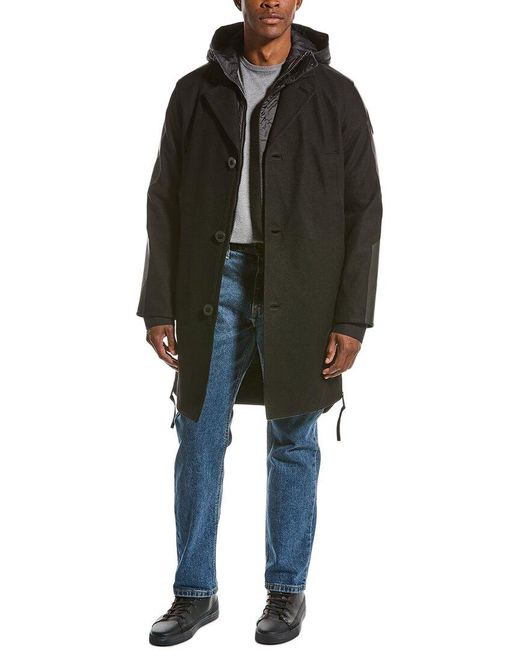 Canada Goose Black Viedma 4-in 1-wool Coat for men