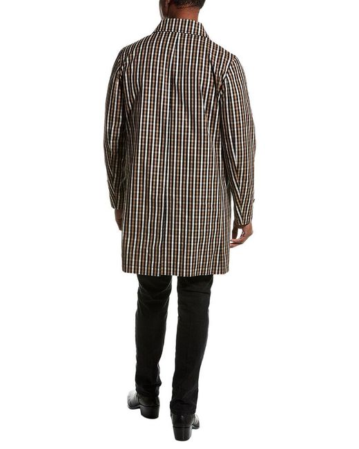 Tod's Brown Check Raincoat for men