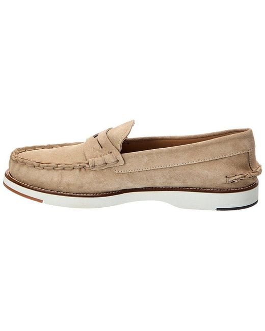 Tod's White Mocassino Gomma + Guard Suede Loafer for men