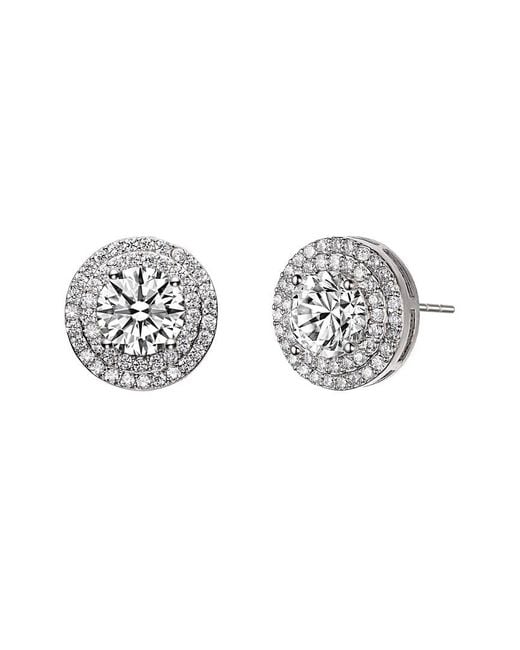 Rachel Glauber Metallic Silver Cz Halo Studs