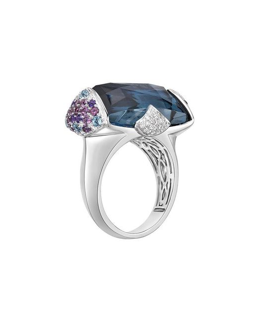 TIRAMISU Blue 18K 21.86 Ct. Tw. Diamond & Gemstone Ring