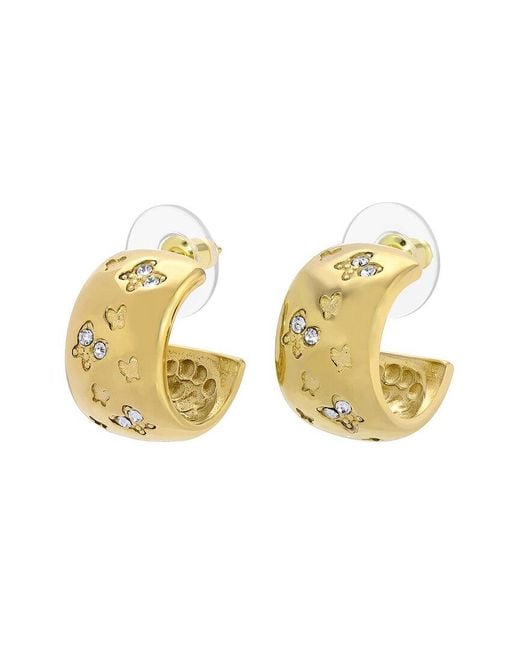 Eye Candy LA Metallic Isabelle Butterfly Cuff Cz Hoop Earrings