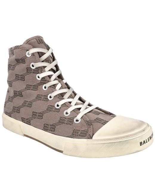Balenciaga Natural Paris Monogram High Top Sneaker for men