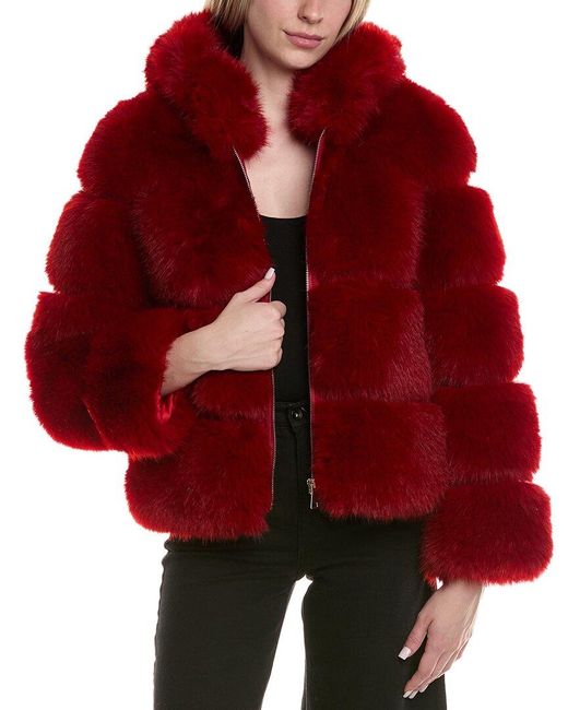 Adrienne Landau Red Hoodie Jacket
